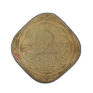 Rare 1942 British India 2 Annas Coin